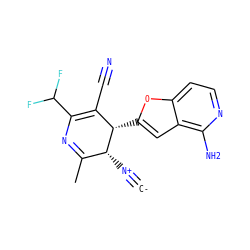 [C-]#[N+][C@@H]1C(C)=NC(C(F)F)=C(C#N)[C@@H]1c1cc2c(N)nccc2o1 ZINC000169698721