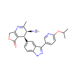 [C-]#[N+][C@@H]1C(C)=NC2=C(C(=O)OC2)[C@@H]1c1ccc2[nH]nc(-c3ccc(OC(C)C)nc3)c2c1 ZINC000169703240