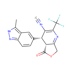 [C-]#[N+]C1=C(C(F)(F)F)N=C2COC(=O)[C@@H]2[C@@H]1c1ccc2n[nH]c(C)c2c1 ZINC000169703236