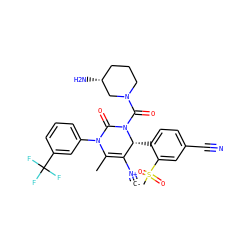 [C-]#[N+]C1=C(C)N(c2cccc(C(F)(F)F)c2)C(=O)N(C(=O)N2CCC[C@@H](N)C2)[C@@H]1c1ccc(C#N)cc1S(C)(=O)=O ZINC000201777630
