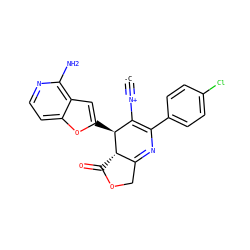 [C-]#[N+]C1=C(c2ccc(Cl)cc2)N=C2COC(=O)[C@@H]2[C@H]1c1cc2c(N)nccc2o1 ZINC000169698734