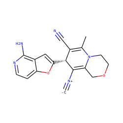 [C-]#[N+]C1=C2COCCN2C(C)=C(C#N)[C@H]1c1cc2c(N)nccc2o1 ZINC000169698733