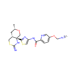 [C-]#[N+]COc1ccc(C(=O)Nc2csc([C@]34CO[C@@H](C)C[C@H]3CSC(=N)N4)n2)nc1 ZINC001772612923
