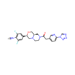 [C-]#[N+]c1c(F)cc([C@@H]2CN3CCN(C(=O)Cc4ccc(-n5cnnn5)nc4)C[C@@H]3CO2)cc1F ZINC001772613616