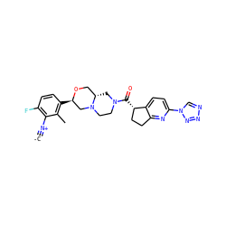 [C-]#[N+]c1c(F)ccc([C@@H]2CN3CCN(C(=O)[C@H]4CCc5nc(-n6cnnn6)ccc54)C[C@H]3CO2)c1C ZINC000473171450