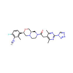 [C-]#[N+]c1c(F)ccc([C@@H]2CN3CCN(C(=O)Cc4c(C)nc(-n5cnnn5)nc4C)C[C@@H]3CO2)c1C ZINC001772575558