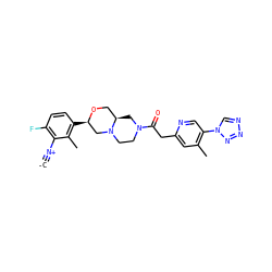 [C-]#[N+]c1c(F)ccc([C@@H]2CN3CCN(C(=O)Cc4cc(C)c(-n5cnnn5)cn4)C[C@@H]3CO2)c1C ZINC001772615857