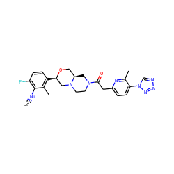 [C-]#[N+]c1c(F)ccc([C@@H]2CN3CCN(C(=O)Cc4ccc(-n5cnnn5)c(C)n4)C[C@@H]3CO2)c1C ZINC001772611881