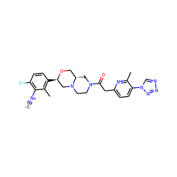 [C-]#[N+]c1c(F)ccc([C@@H]2CN3CCN(C(=O)Cc4ccc(-n5cnnn5)c(C)n4)C[C@H]3CO2)c1C ZINC001772612413
