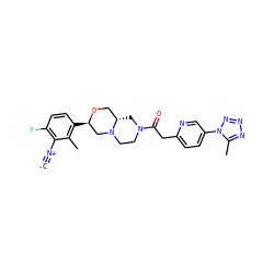 [C-]#[N+]c1c(F)ccc([C@@H]2CN3CCN(C(=O)Cc4ccc(-n5nnnc5C)cn4)C[C@H]3CO2)c1C ZINC001772624745