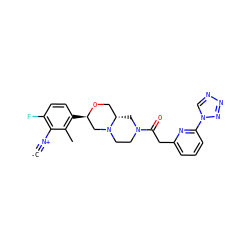 [C-]#[N+]c1c(F)ccc([C@@H]2CN3CCN(C(=O)Cc4cccc(-n5cnnn5)n4)C[C@H]3CO2)c1C ZINC001772587054