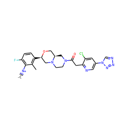 [C-]#[N+]c1c(F)ccc([C@@H]2CN3CCN(C(=O)Cc4ncc(-n5cnnn5)cc4Cl)C[C@@H]3CO2)c1C ZINC001772648002