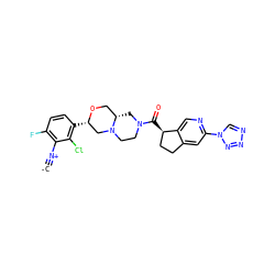 [C-]#[N+]c1c(F)ccc([C@H]2CN3CCN(C(=O)[C@@H]4CCc5cc(-n6cnnn6)ncc54)C[C@H]3CO2)c1Cl ZINC000473170841