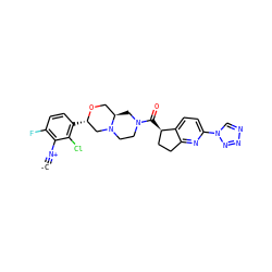[C-]#[N+]c1c(F)ccc([C@H]2CN3CCN(C(=O)[C@@H]4CCc5nc(-n6cnnn6)ccc54)C[C@@H]3CO2)c1Cl ZINC000473171386