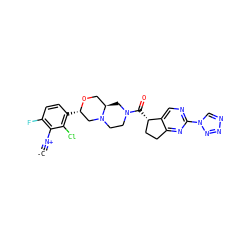 [C-]#[N+]c1c(F)ccc([C@H]2CN3CCN(C(=O)[C@H]4CCc5nc(-n6cnnn6)ncc54)C[C@@H]3CO2)c1Cl ZINC000473179407