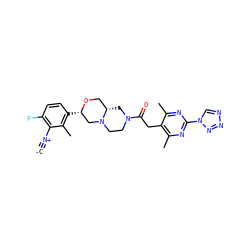 [C-]#[N+]c1c(F)ccc([C@H]2CN3CCN(C(=O)Cc4c(C)nc(-n5cnnn5)nc4C)C[C@H]3CO2)c1C ZINC001772624249