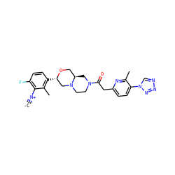 [C-]#[N+]c1c(F)ccc([C@H]2CN3CCN(C(=O)Cc4ccc(-n5cnnn5)c(C)n4)C[C@@H]3CO2)c1C ZINC001772641816