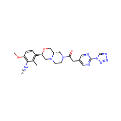 [C-]#[N+]c1c(OC)ccc([C@@H]2CN3CCN(C(=O)Cc4cnc(-n5cnnn5)nc4)C[C@H]3CO2)c1C ZINC001772634269