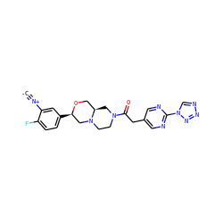 [C-]#[N+]c1cc([C@@H]2CN3CCN(C(=O)Cc4cnc(-n5cnnn5)nc4)C[C@@H]3CO2)ccc1F ZINC001772603955