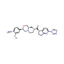 [C-]#[N+]c1ccc([C@@H]2CN3CCN(C(=O)[C@@H]4CCc5nc(-n6cnnn6)ccc54)C[C@@H]3CO2)cc1OC ZINC000473179529