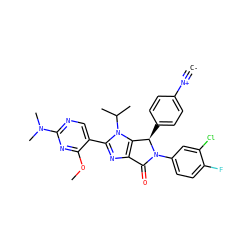 [C-]#[N+]c1ccc([C@@H]2c3c(nc(-c4cnc(N(C)C)nc4OC)n3C(C)C)C(=O)N2c2ccc(F)c(Cl)c2)cc1 ZINC000169705473