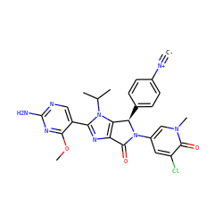 [C-]#[N+]c1ccc([C@@H]2c3c(nc(-c4cnc(N)nc4OC)n3C(C)C)C(=O)N2c2cc(Cl)c(=O)n(C)c2)cc1 ZINC000169705447