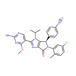 [C-]#[N+]c1ccc([C@@H]2c3c(nc(-c4cnc(N)nc4OC)n3C(C)C)C(=O)N2c2cc(Cl)ccc2C)cc1 ZINC000169705437