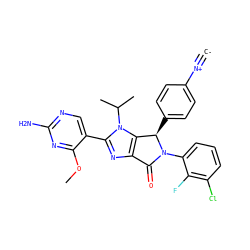 [C-]#[N+]c1ccc([C@@H]2c3c(nc(-c4cnc(N)nc4OC)n3C(C)C)C(=O)N2c2cccc(Cl)c2F)cc1 ZINC000169705463