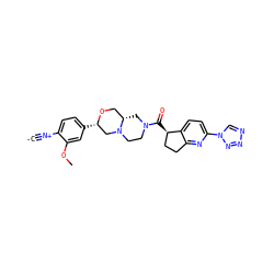 [C-]#[N+]c1ccc([C@H]2CN3CCN(C(=O)[C@@H]4CCc5nc(-n6cnnn6)ccc54)C[C@H]3CO2)cc1OC ZINC000473170749