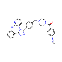 [C-]#[N+]c1ccc(C(=O)N2CCN(Cc3ccc(-c4nnc5n4-c4cccnc4Nc4ccccc4-5)cc3)CC2)cc1 ZINC000096174072