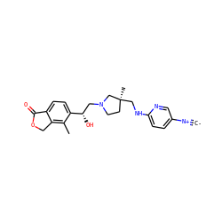 [C-]#[N+]c1ccc(NC[C@@]2(C)CCN(C[C@H](O)c3ccc4c(c3C)COC4=O)C2)nc1 ZINC000261120537