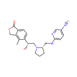 [C-]#[N+]c1ccc(NC[C@@H]2CCCN2C[C@H](O)c2ccc3c(c2C)COC3=O)nc1 ZINC000261100023