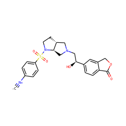 [C-]#[N+]c1ccc(S(=O)(=O)N2CC[C@@H]3CN(C[C@H](O)c4ccc5c(c4)COC5=O)C[C@H]32)cc1 ZINC001772655531