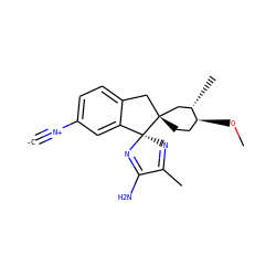[C-]#[N+]c1ccc2c(c1)[C@@]1(N=C(C)C(N)=N1)[C@]1(CC[C@H](OC)[C@@H](C)C1)C2 ZINC001772612537