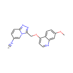 [C-]#[N+]c1ccc2nnc(COc3ccnc4cc(OC)ccc34)n2c1 ZINC000166058020