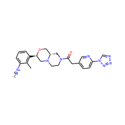 [C-]#[N+]c1cccc([C@@H]2CN3CCN(C(=O)Cc4ccc(-n5cnnn5)nc4)C[C@H]3CO2)c1C ZINC001772585825