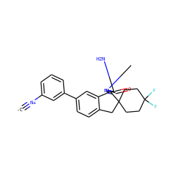 [C-]#[N+]c1cccc(-c2ccc3c(c2)[C@]2(N=C(N)N(C)C2=O)C2(CCC(F)(F)CC2)C3)c1 ZINC000201257662