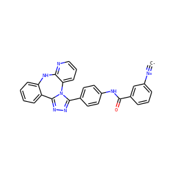 [C-]#[N+]c1cccc(C(=O)Nc2ccc(-c3nnc4n3-c3cccnc3Nc3ccccc3-4)cc2)c1 ZINC000169694570