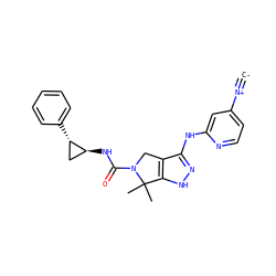 [C-]#[N+]c1ccnc(Nc2n[nH]c3c2CN(C(=O)N[C@H]2C[C@@H]2c2ccccc2)C3(C)C)c1 ZINC000147501462