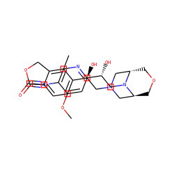 [C-]#[N+]c1cnc([C@H](O)CN2[C@H]3COC[C@H]2CN(C[C@H](O)c2ccc4c(c2C)COC4=O)C3)cc1OC ZINC001772608964