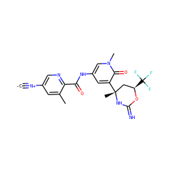 [C-]#[N+]c1cnc(C(=O)Nc2cc([C@]3(C)C[C@@H](C(F)(F)F)OC(=N)N3)c(=O)n(C)c2)c(C)c1 ZINC001772608565