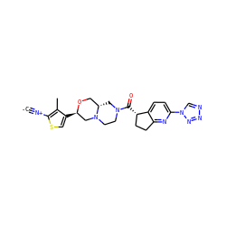 [C-]#[N+]c1scc([C@@H]2CN3CCN(C(=O)[C@H]4CCc5nc(-n6cnnn6)ccc54)C[C@H]3CO2)c1C ZINC000473170722