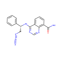 [N-]=[N+]=NC[C@@H](Nc1ncnc2c(C(N)=O)cccc12)c1ccccc1 ZINC000169700708