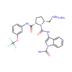 [N-]=[N+]=NC[C@H]1CC[C@@H](C(=O)Nc2cccc(OC(F)(F)F)c2)N1C(=O)Nc1cn(C([NH])=O)c2ccccc12 ZINC000473171435