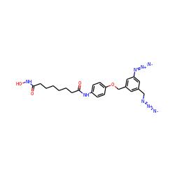 [N-]=[N+]=NCc1cc(COc2ccc(NC(=O)CCCCCCC(=O)NO)cc2)cc(N=[N+]=[N-])c1 ZINC000045320527