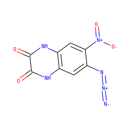 [N-]=[N+]=Nc1cc2[nH]c(=O)c(=O)[nH]c2cc1[N+](=O)[O-] ZINC000034485805