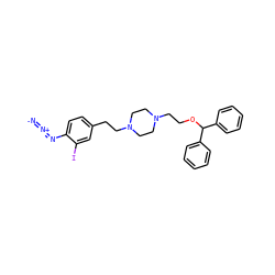 [N-]=[N+]=Nc1ccc(CCN2CCN(CCOC(c3ccccc3)c3ccccc3)CC2)cc1I ZINC000028636010