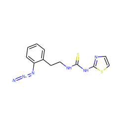 [N-]=[N+]=Nc1ccccc1CCNC(=S)Nc1nccs1 ZINC000013744853