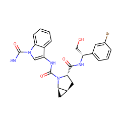 [NH]C(=O)n1cc(NC(=O)N2[C@H](C(=O)N[C@H](CO)c3cccc(Br)c3)C[C@H]3C[C@H]32)c2ccccc21 ZINC000473171357