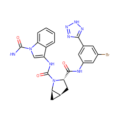 [NH]C(=O)n1cc(NC(=O)N2[C@H](C(=O)Nc3cc(Br)cc(-c4nn[nH]n4)c3)C[C@H]3C[C@H]32)c2ccccc21 ZINC000473164981